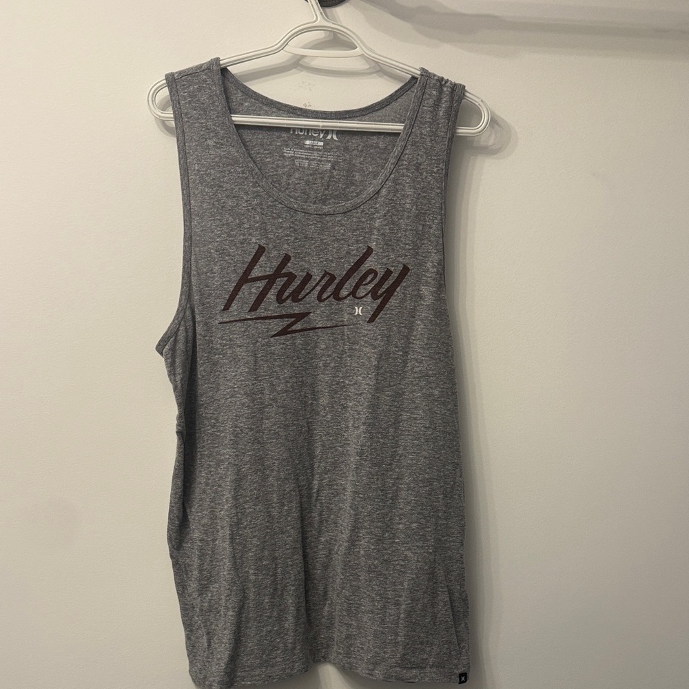 Hurley Heather Gray Tank with Maroon Logo
